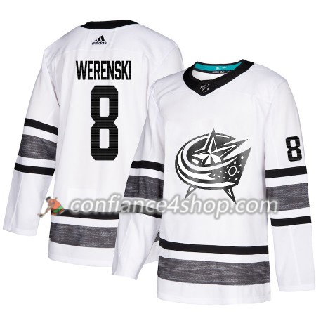 Adidas Maillot de Hockey Columbus Blue Jackets Zach Werenski 8 2019 All-Star Blanc Authentic - Homme